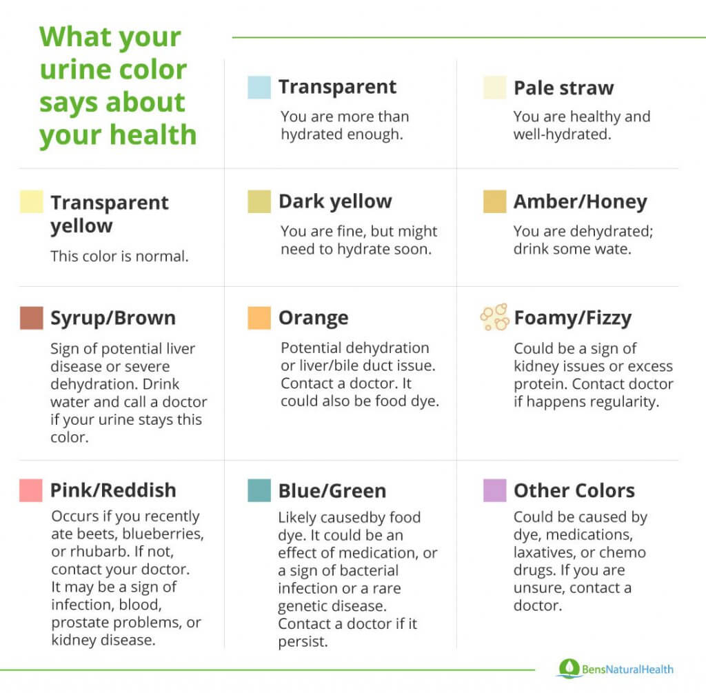 Urine color chart: Healthy colors and when to seek help